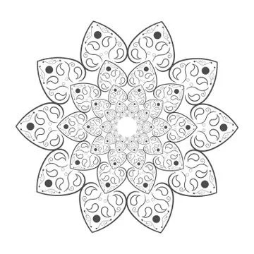 Mandala simple hand drawn isolated template Stock Illustration