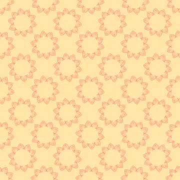 Mandala simple hand drawn seamless pattern Stock Illustration