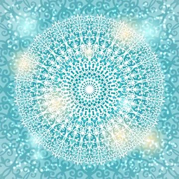 Mandala snowflake background Stock Illustration