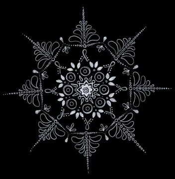 Mandala snowflake pattern gentle Stock Illustration