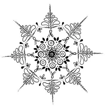 Mandala snowflake pattern gentle Stock Illustration