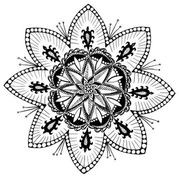 Mandala snowflake pattern gentle Stock Illustration