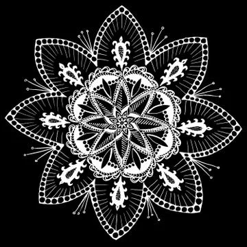 Mandala snowflake pattern gentle Stock Illustration