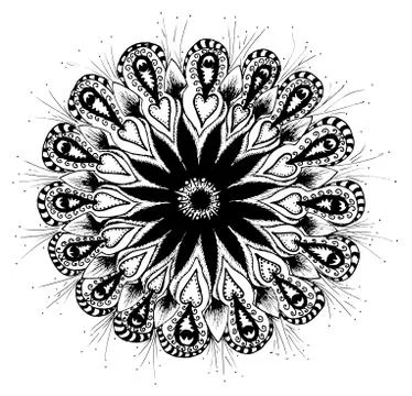 Mandala snowflake pattern gentle Stock Illustration