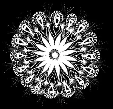 Mandala snowflake pattern gentle Stock Illustration