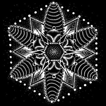 Mandala snowflake pattern gentle Stock Illustration