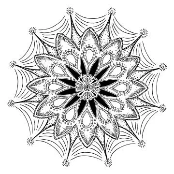 Mandala snowflake pattern gentle Stock Illustration
