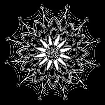 Mandala snowflake pattern gentle Stock Illustration