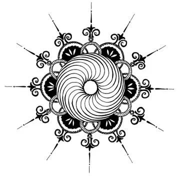 Mandala snowflake pattern gentle Stock Illustration