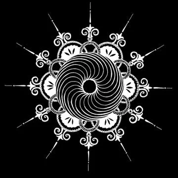 Mandala snowflake pattern gentle Stock Illustration