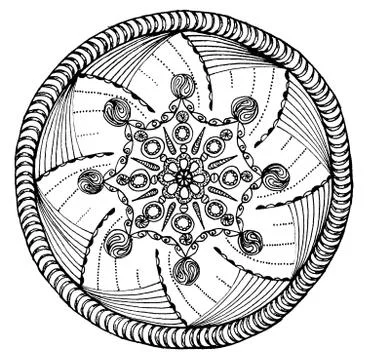 Mandala snowflake pattern gentle Stock Illustration