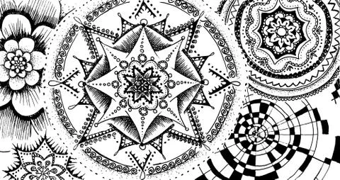 Mandala snowflake pattern gentle Stock Illustration