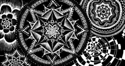 Mandala snowflake pattern gentle Stock Illustration