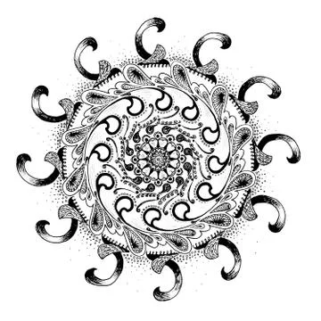 Mandala snowflake pattern gentle Stock Illustration