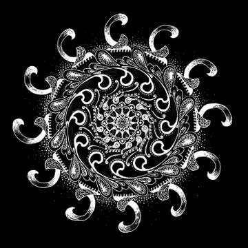 Mandala snowflake pattern gentle Stock Illustration