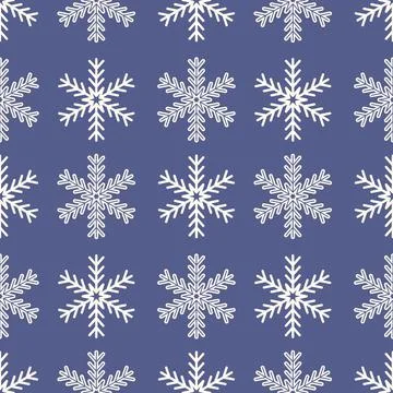 Mandala snowflake seamless pattern, geometric snowflake simple design blue pu Illustrazione stock