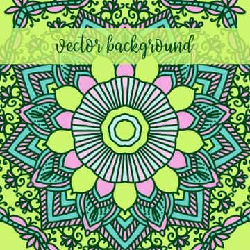 Mandala, square background. Decor for your design, lace ornament in form of r Stock Illustration