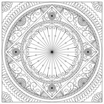 Mandala into the square Stock Illustration