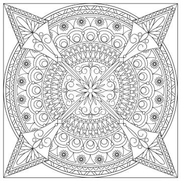 Mandala into the square Stock Illustration