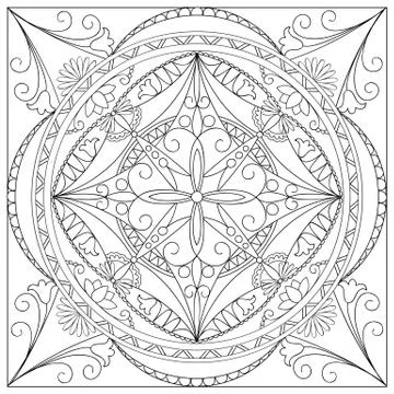 Mandala into the square Stock Illustration