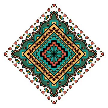 Mandala Square ornament Illustrazione stock