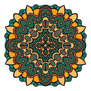 Mandala Square ornament Illustrazione stock