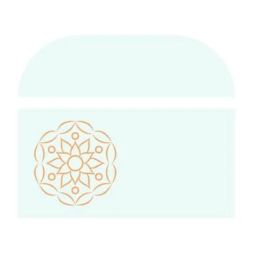 Mandala stamp on mint rectangular shape brochure element design Illustrazione stock
