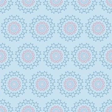 Mandala star circle, seamless pattern with fantasy geometric shape 스톡 일러스트