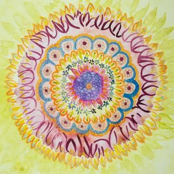 Mandala with sunny flames. 스톡 일러스트