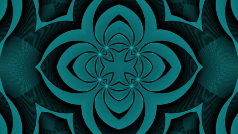 Mandala Teal patterned design with floral motifs 스톡 동영상 296671333