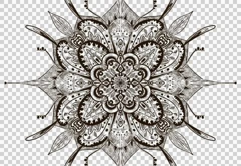 Mandala on a Transparent Background 스톡 일러스트