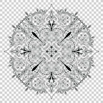 Mandala on Transparent Background 스톡 일러스트