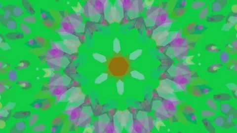 Mandala triggered by gold star pulse, expanding rotating petals on transparent Stock Footage 337887646