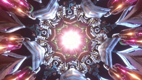 Mandala trippy beautiful colorful ethnic ornaments psychedelic trip visual Stock Footage