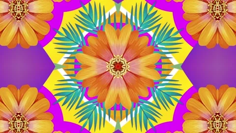 Mandala tropical flower animation loop Stock Footage 260284069