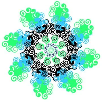 Mandala with twists. Circular pattern. Vector illustration. Stock Illustration