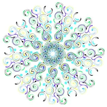 Mandala with twists. Circular pattern. Vector illustration. Stock Illustration