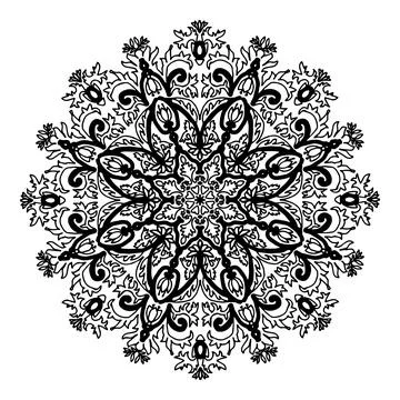 Mandala vector background Flower Mandala decorative elements. Coloring book page Stock Illustration