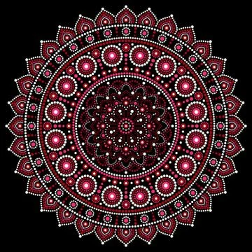 Mandala vector design, Aboriginal dot painting style, Australian folk art Stock Illustration