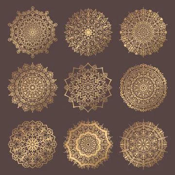 Mandala Vector Design Elements Collection Stock Illustration
