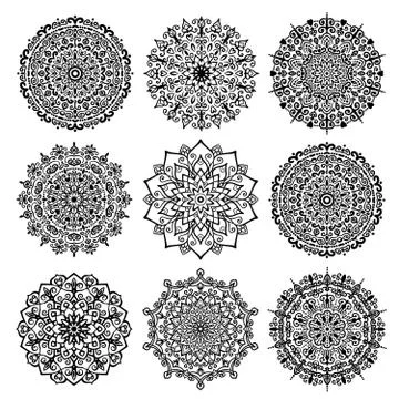 Mandala Vector Design Elements Collection 스톡 일러스트