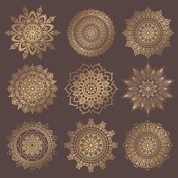 Mandala Vector Design Elements Collection Stock Illustration