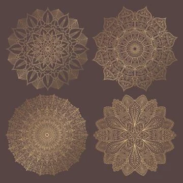 Mandala Vector Design Elements Collection Stock Illustration
