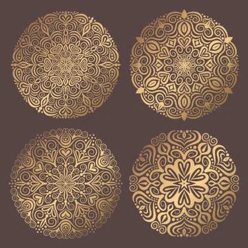 Mandala Vector Design Elements Collection 스톡 일러스트