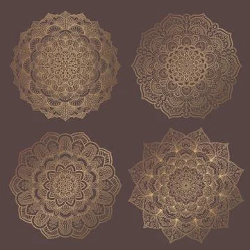 Mandala Vector Design Elements Collection Illustrazione stock