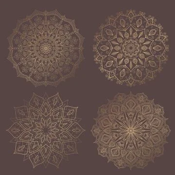 Mandala Vector Design Elements Collection Stock Illustration
