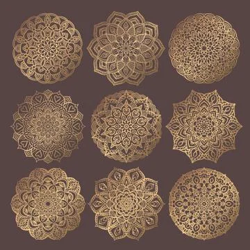 Mandala Vector Design Elements Collection Stock Illustration
