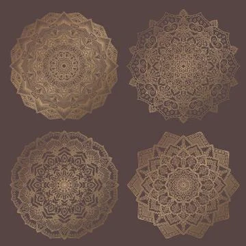 Mandala Vector Design Elements Collection 스톡 일러스트