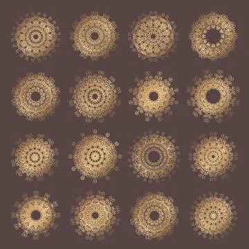 Mandala Vector Design Elements Collection Stock Illustration