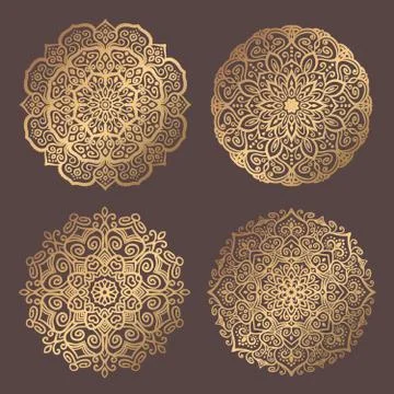 Mandala Vector Design Elements Collection Stock Illustration